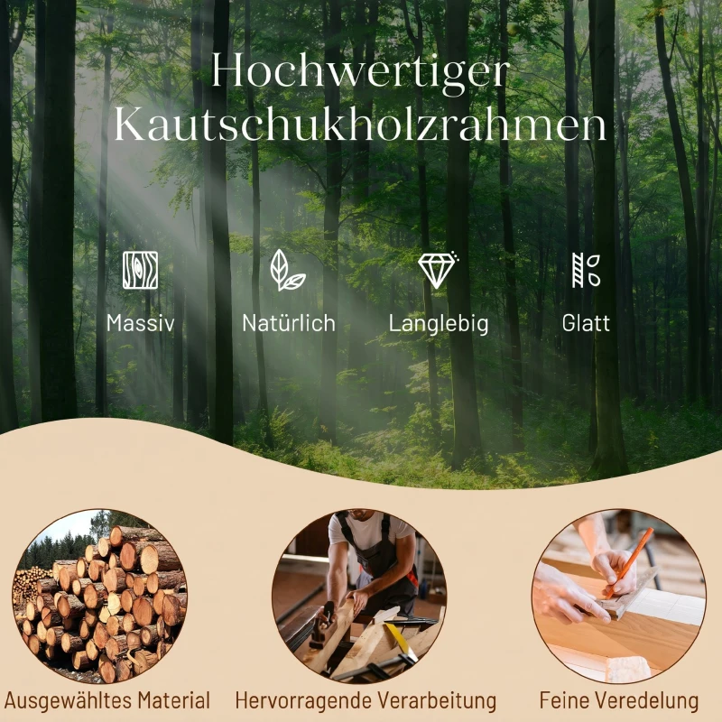 HOMCOM Schaukelstuhl, gepolsterter Schaukelsessel mit Cordstoff, Seitentaschen für Wohnzimmer, Schlafzimmer, Beige