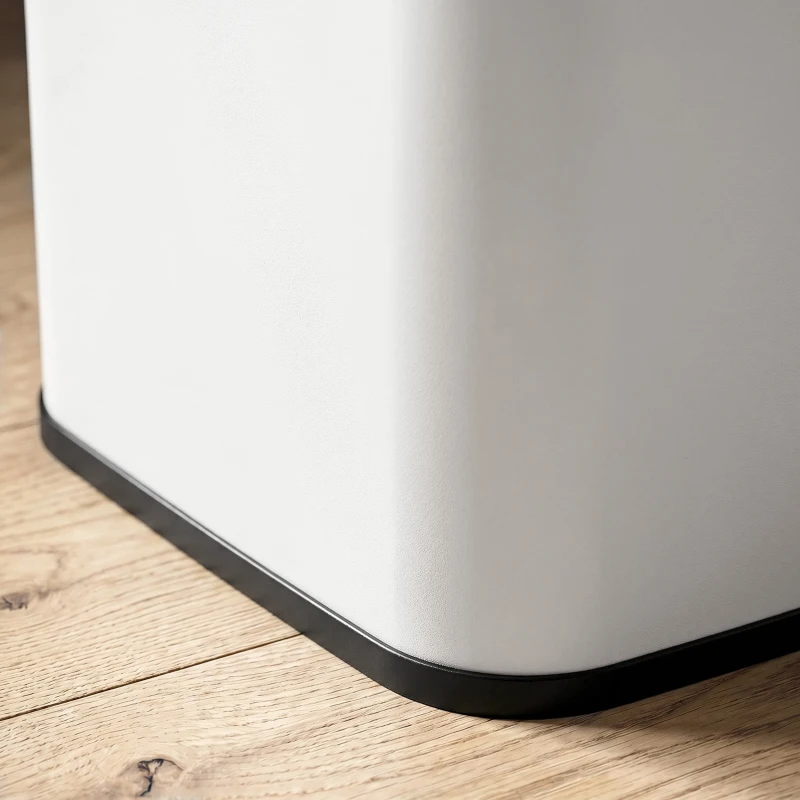 HOMCOM 48L Stainless Steel Sensor Bin - White