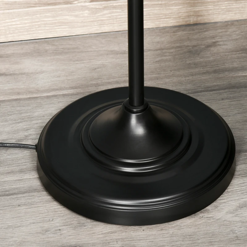 HOMCOM Lampada da Terra Vintage Industriale in Metallo Nero, Lampada a Piantana da Terra Moderna Ф35 x 170cm