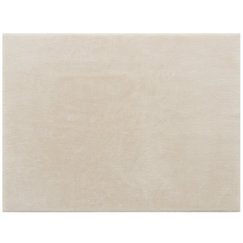 HOMCOM Alfombra Salón 120x160 cm Lavable en Lavadora Pelo Largo Estilo Moderno Tapete para Sala de Estar Dormitorio Crema