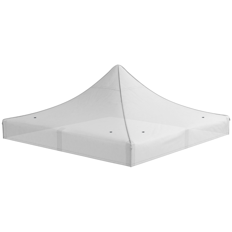 Outsunny Techo de Repuesto para Carpa Plegable de Tela Oxford 3x3 m con Techo Puntiagudo Impermeable y Anti-UV Blanco