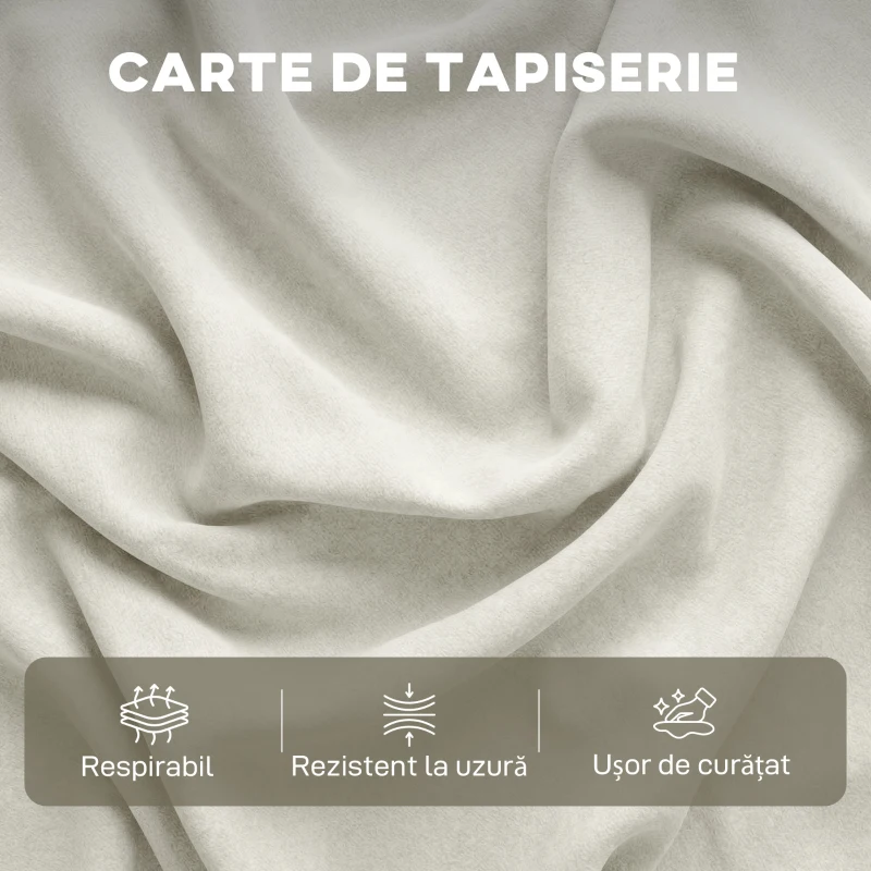 Set Canapea 3 Locuri, HOMCOM, Leathaire, 212x125x84cm, Crem
