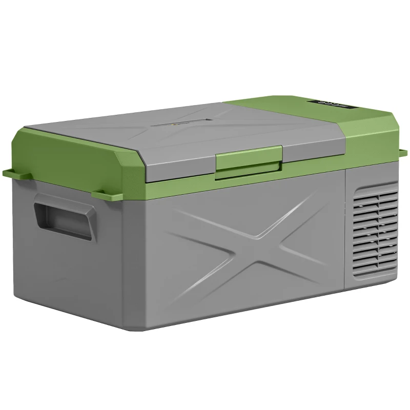 Outsunny Glacière électrique portable 16,3L, réfrigérateur de voiture portable congélateur et réfrigérateur 12/24V gris