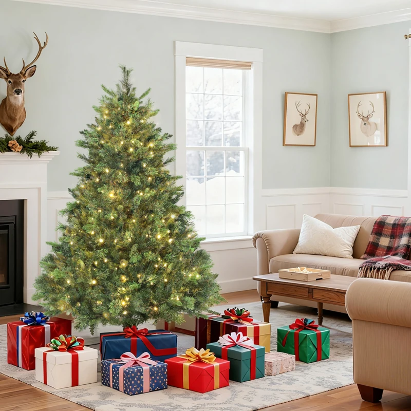 HOMCOM 6ft Artificial Pine LED Christmas Tree, with Remote