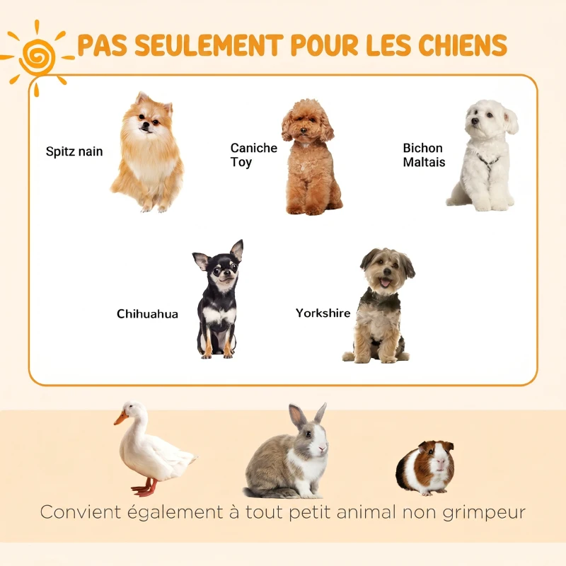 PawHut Parc enclos modulable pour chiens lapins rongeurs clôture pour petits animaux intérieur et extérieur pliant 8 panneaux