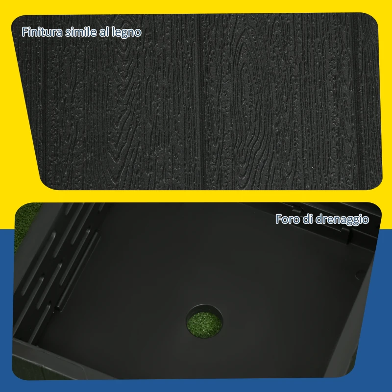 Outsunny Base per Ombrellone 3-in-1 Riempibile Multiuso Tavolino da Caffè e Fioriera, Nero