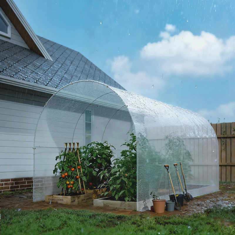 Outsunny Telone Impermeabile 4x6m, Robusto PE 140GSM, Resistente agli Strappi