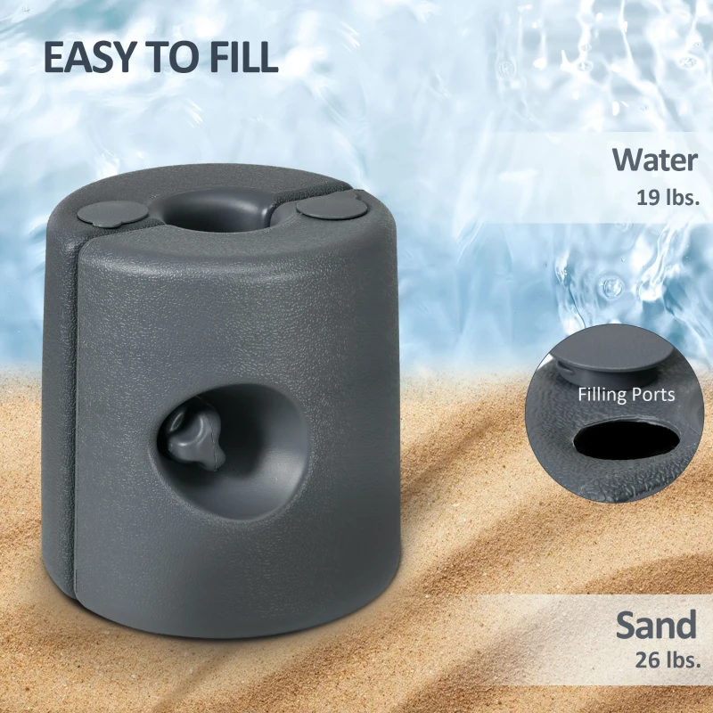 Outsunny HDPE Tent Weights Set of 4, Canopy Weights, Fill with Water or Sand, 48KG