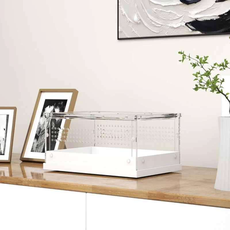 PawHut Acrylic Reptile Terrarium with Top Sliding Door, Vents, for Leopard Gecko, Hognose Snake, 30 x 20 x 15 cm
