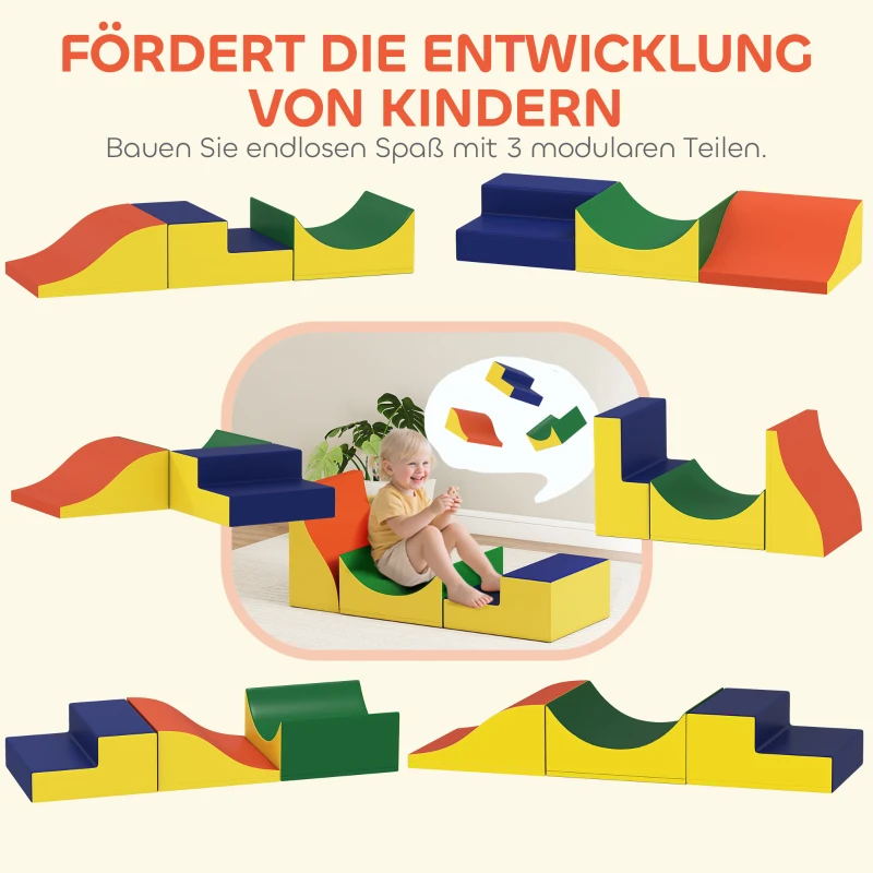 AIYAPLAY 3-teiliges Kletter- und Krabbelset für Kleinkinder, Kunstleder, Schaumstoff, Gelb