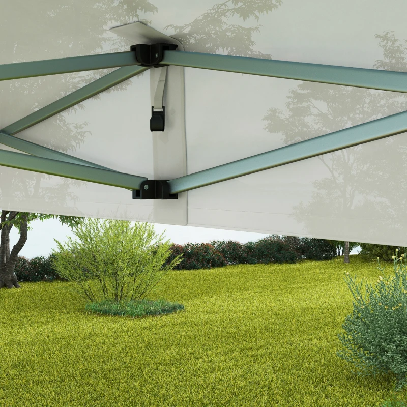 Outsunny Techo de Repuesto para Carpa Plegable de Tela Oxford 3x3 m con Techo Puntiagudo Impermeable y Anti-UV Blanco