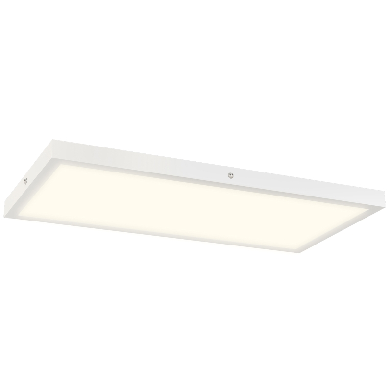 HOMCOM Set 2 Plafoniere LED Subțiri și Minimaliste cu Culoare Reglabilă, din Oțel și Plastic, 60x30x3.7 cm, Alb