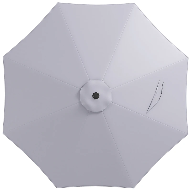 Outsunny Telo per Ombrellone da Ø295 cm in Poliestere Grigio Resistente all'Acqua con Presa d'Aria Superiore