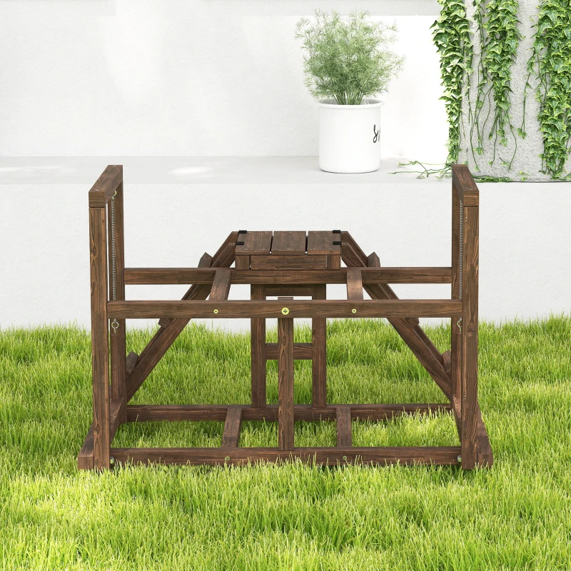 PawHut Aire de jeux en bois, Perchoir en bois pour poule, avec balançoire, échelle, plateformes, 82 x 60 x 55 cm, marron