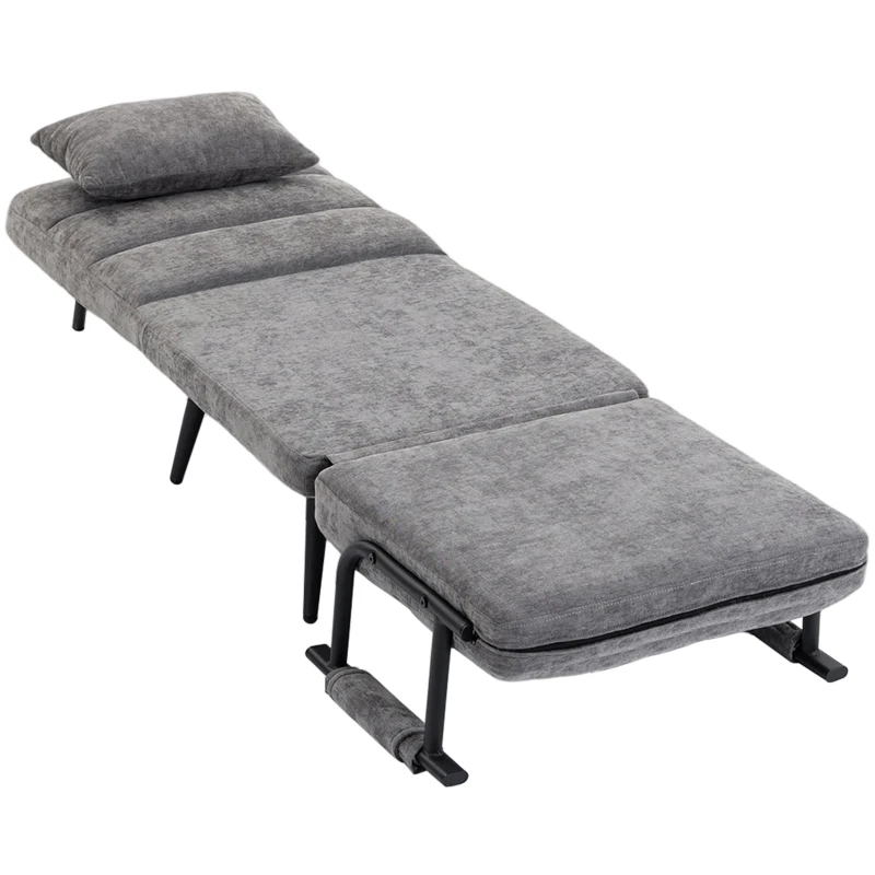 HOMCOM Schlafsessel 3 in 1 Klappbar Sessel mit Schlaffunktion, 186 x 60 cm Schlafsessel mit 5-stufig Verstellbarer Rückenlehne