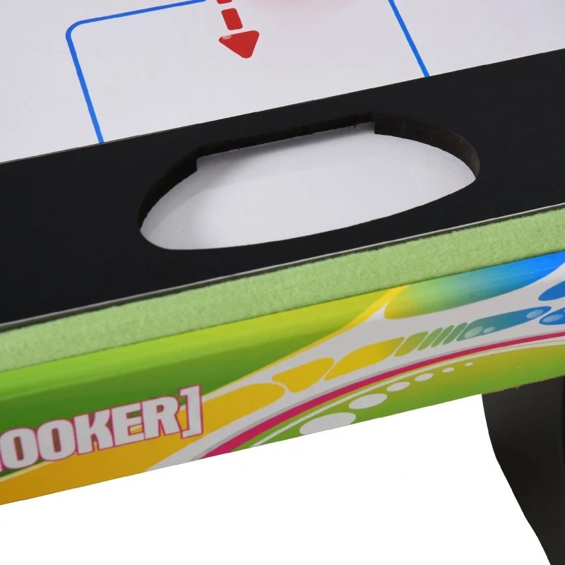 HOMCOM Masă de Joc 4 în 1 Pliabilă pentru Fotbal de Masă, Biliard, Air Hockey și Ping Pong, din MDF și Plastic