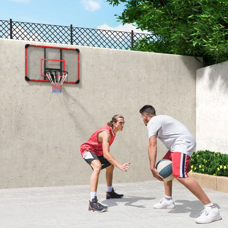 SPORTNOW Basketballkorb für Wandmontage, Innen/Außen, robuste PC-Rückwand, Nylonnetz, Stahlring, 113x61x73 cm(m-10)