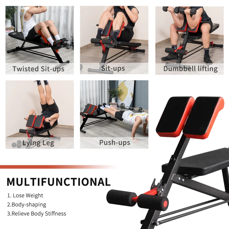 HOMCOM Dumbbell Weight Bench, 7-Level Adjustable Hyper Extension Sit-up Bench, Multifunction Bench Press Gym Bench, Ab Decline Flat Machine