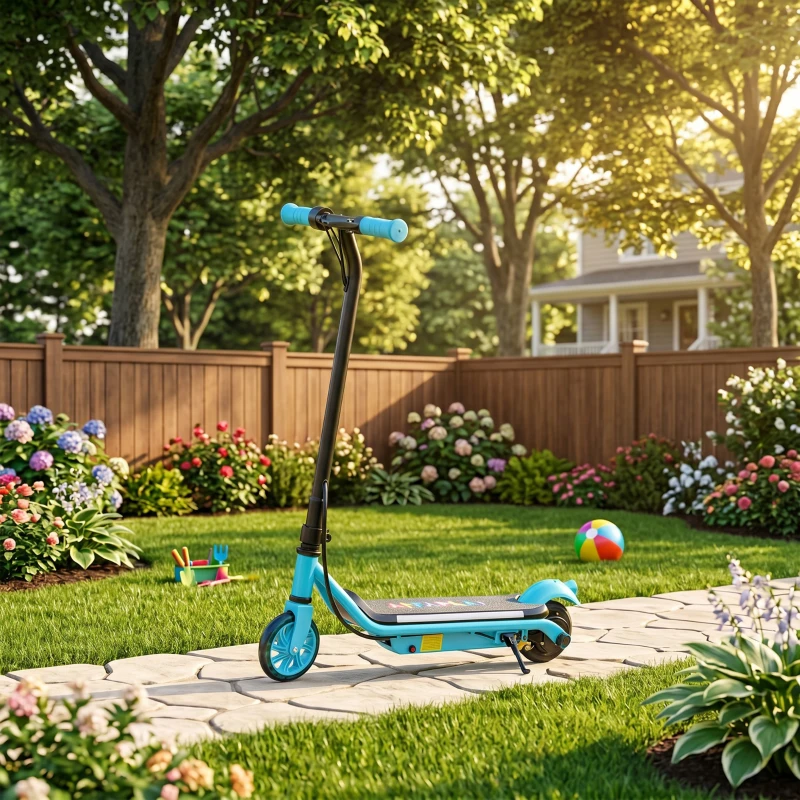 AIYAPLAY Electric Scooter for Kids Aged 6-14 Years, with Colourful Lights, Blue
