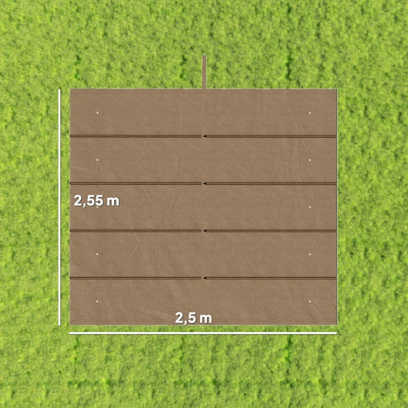 Outsunny Toile de Toit pour Pergola Tonnelle Rétractable de 3 x 3 m - Toile Uniquement 250 x 255 cm, Ecru