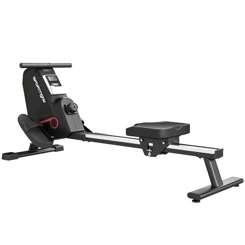 SPORTNOW Rudergerät für Zuhause Leises Magnetisches Rudergeräte mit 16 Widerstandsstufen Exklusiver APP LCD-Display Handyhalter