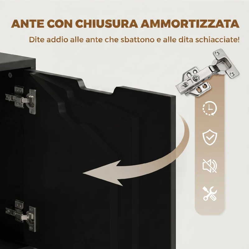 HOMCOM Mobile Archivio Stampante con 5 Cassetti e Ruote, Nero