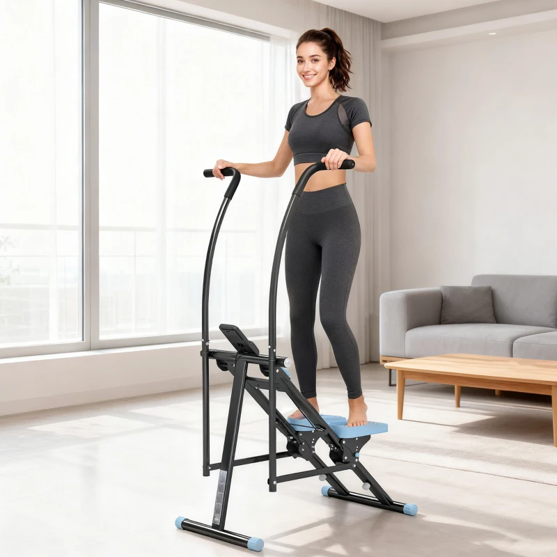 SPORTNOW Stair Stepper for Home Gym Exercise, Vertical Climber Machine with LCD Monitor & Adjustable Pedals for Workout