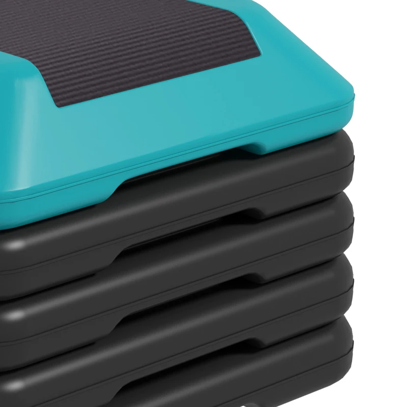 SPORTNOW Aerobic stepper marche d'exercice avec 5 hauteur réglable de 10/15/20/25/30 cm charge 150 kg pour maison gym bleu