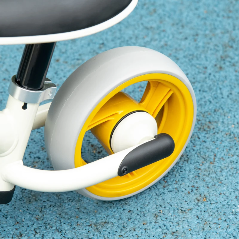AIYAPLAY Bicicleta de Equilibrio Infantil +18 Meses con Asiento Ajustable en Altura Carga 25 kg 66,5x34x47 cm Blanco y Naranja