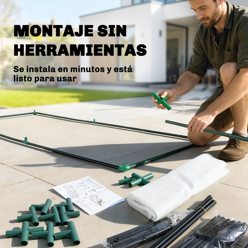 Outsunny Invernadero de Terraza 100x70x60 cm Vivero Casero Pequeño de Jardín con Cremallera para Cultivos Plantas Flores Marco de Acero Cubierta de PE 140g/m² Blanco