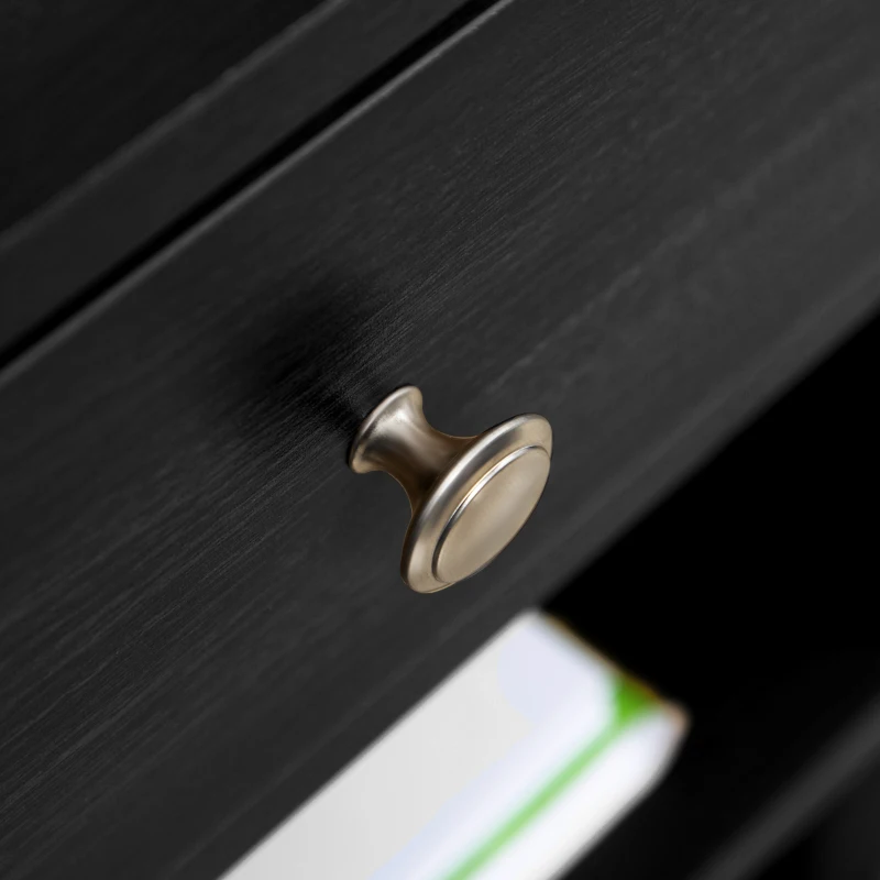 Vinsetto Mobile Porta Stampante in Legno Nero con 1 Cassetto, 2 Ripiani e Mensola CPU, per Ufficio 60x40x68.5cm