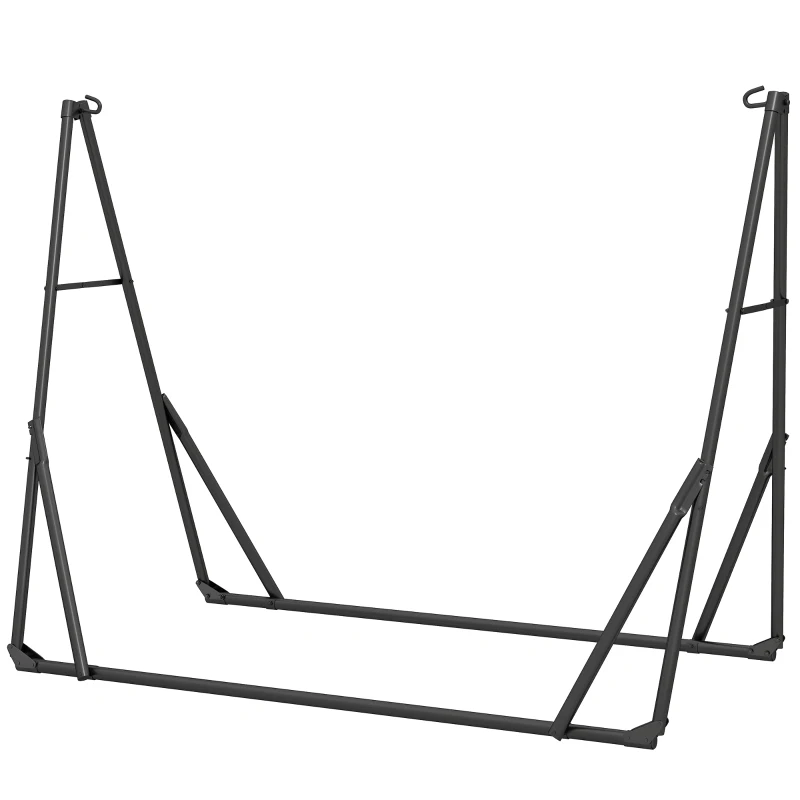 Outsunny Soporte para Hamaca Plegable Largo 290 cm Longitud Ajustable Material Acero con Bolsa de Transporte Carga 120 kg Negro