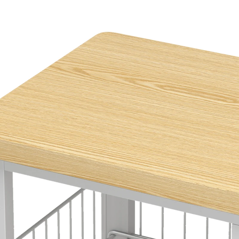 HOMCOM Estante de arrumação de cozinha com cestos deslizantes e armário, suporte para micro-ondas, 100 x 35 x 80 cm, branco