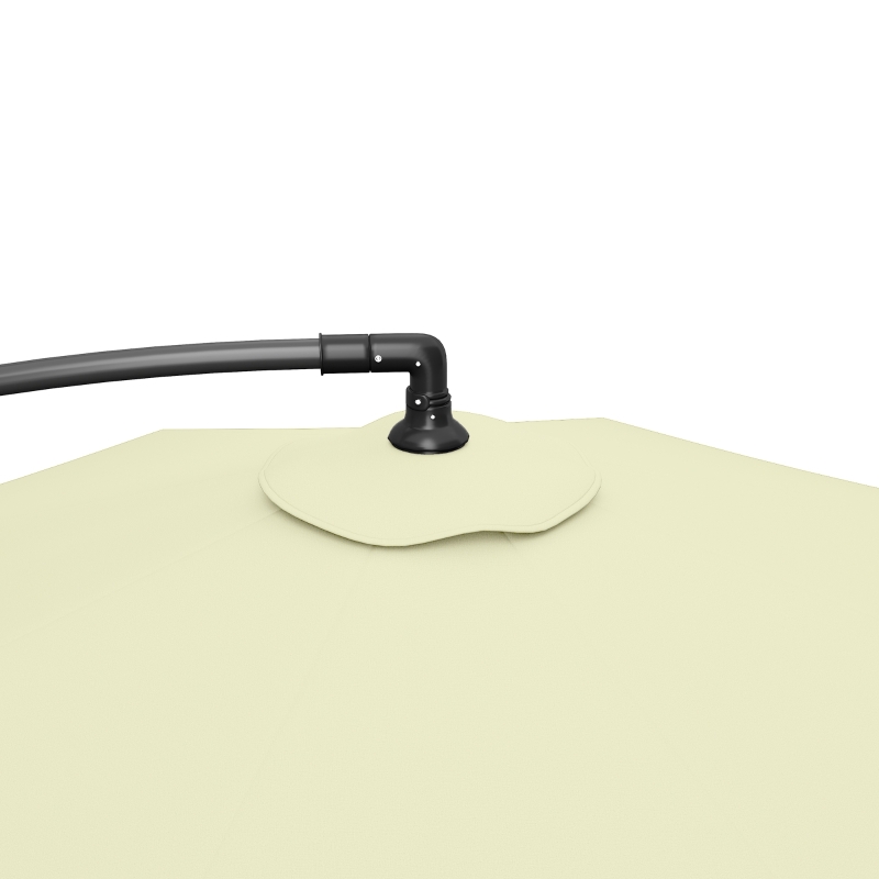Outsunny 3m Overhanging Cantilever Parasol, with Cross Base - Beige