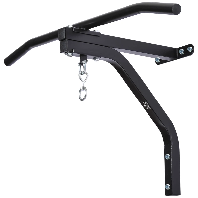 HOMCOM Support sac de boxe fixation sac de frappe barre de traction intégrée charge max. 130 Kg acier noir