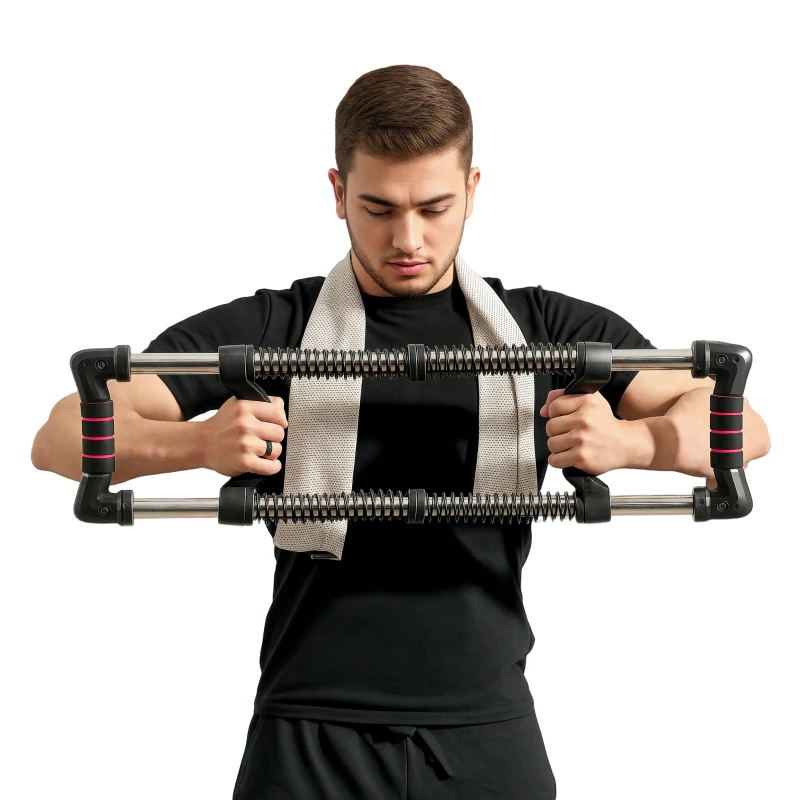 SPORTNOW Power Twister cu 4 arcuri, rezistență de la 10 la 50 kg, din oțel inoxidabil, 80x22x5 cm, negru