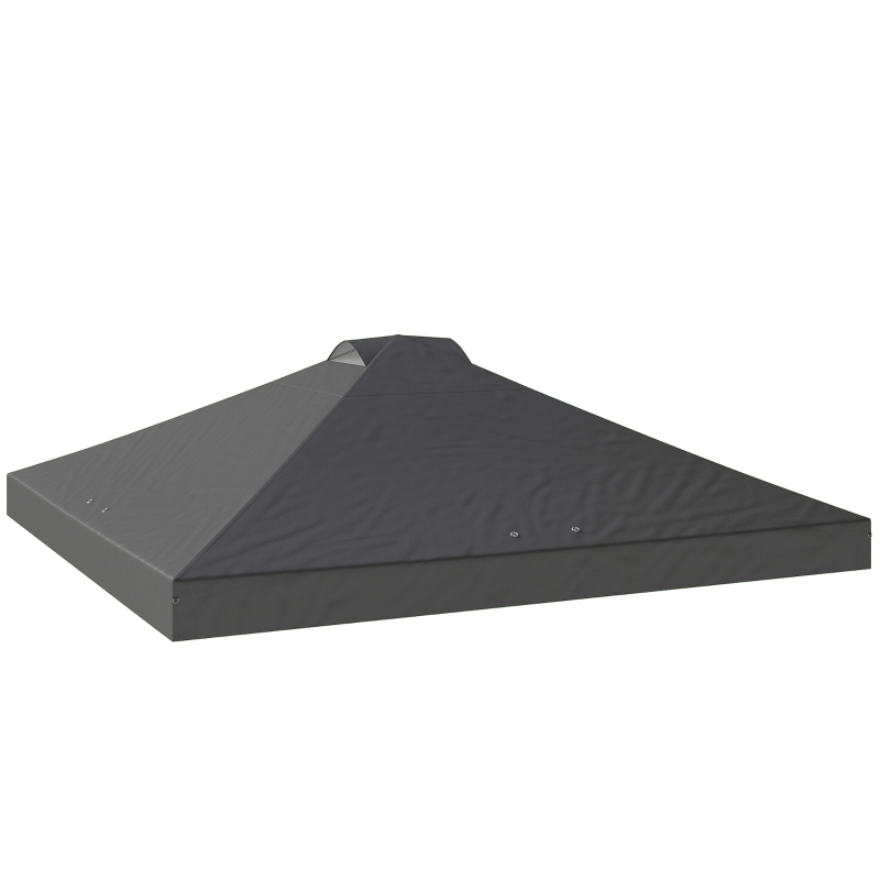 Outsunny Toile de Rechange pour Tonnelle 3 x 3 m UV50+ Imperméable avec 8 Trous de Drainage 3 x 3 m, Gris Foncé