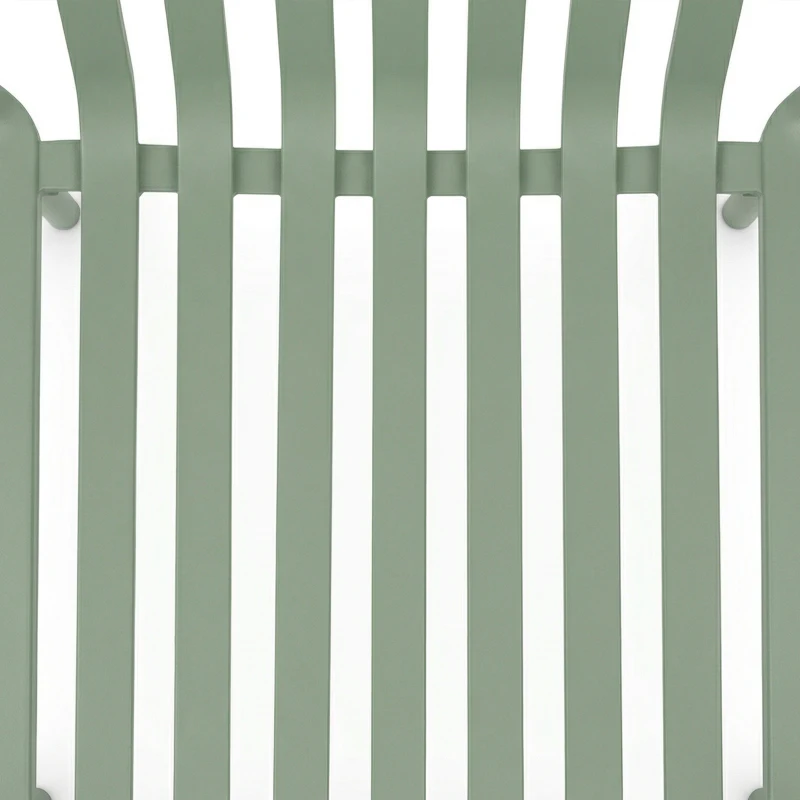 Outsunny Lot de 4 Chaises de Jardin Empilables en Polypropylène Anti-UV Accoudoirs et Dossier à Lattes Ergonomique Gris Vert