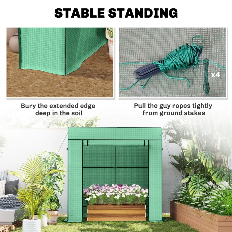 Outsunny 77 x 196cm Walk-In Greenhouse, with Accessories