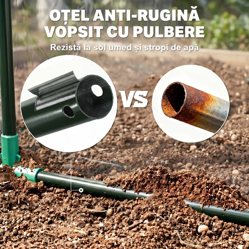 Outsunny Seră de Exterior cu Intrare cu Fermoar și Aerisire Superioară, din Plastic și Oțel, 180x100x152 cm, Transparentă