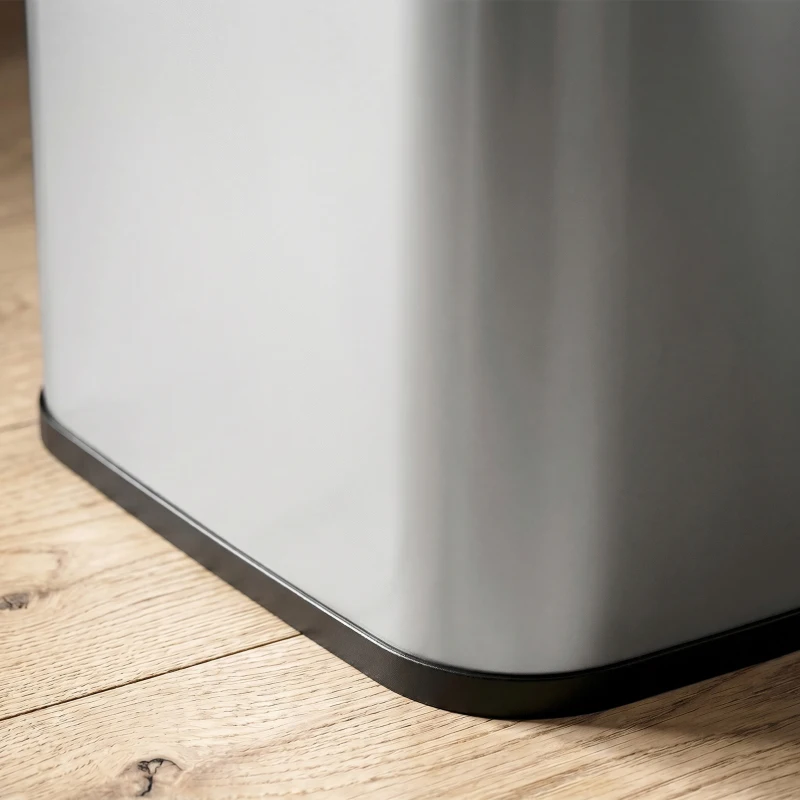 HOMCOM 48L Stainless Steel Sensor Bin - Silver-Tone