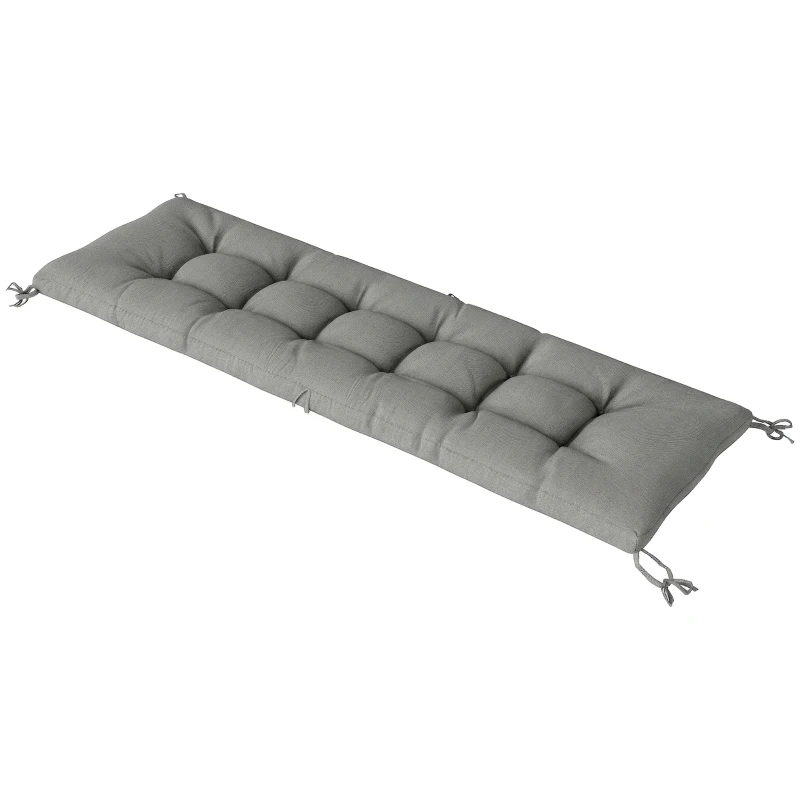 Outsunny Palettenkissen Abnehmbar Sitzkissen mit Befestigungsbändern Palettenpolster für die meisten Liegen 198x65x13cm Hellgrau