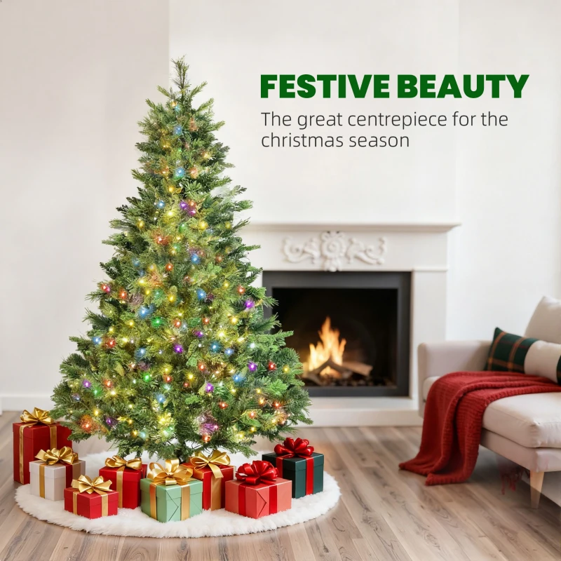 HOMCOM 6ft Artificial Pine LED Christmas Tree, with Remote