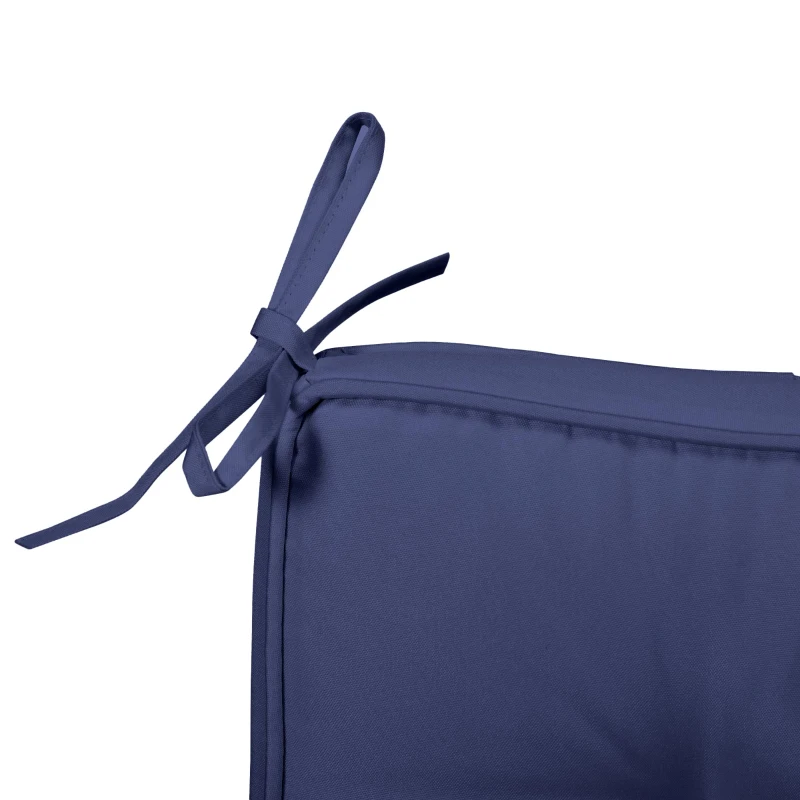 Outsunny Garden Seat Cushion with Ties, 42 x 42cm Replacement Dining Chair Seat Pad, Dark Blue