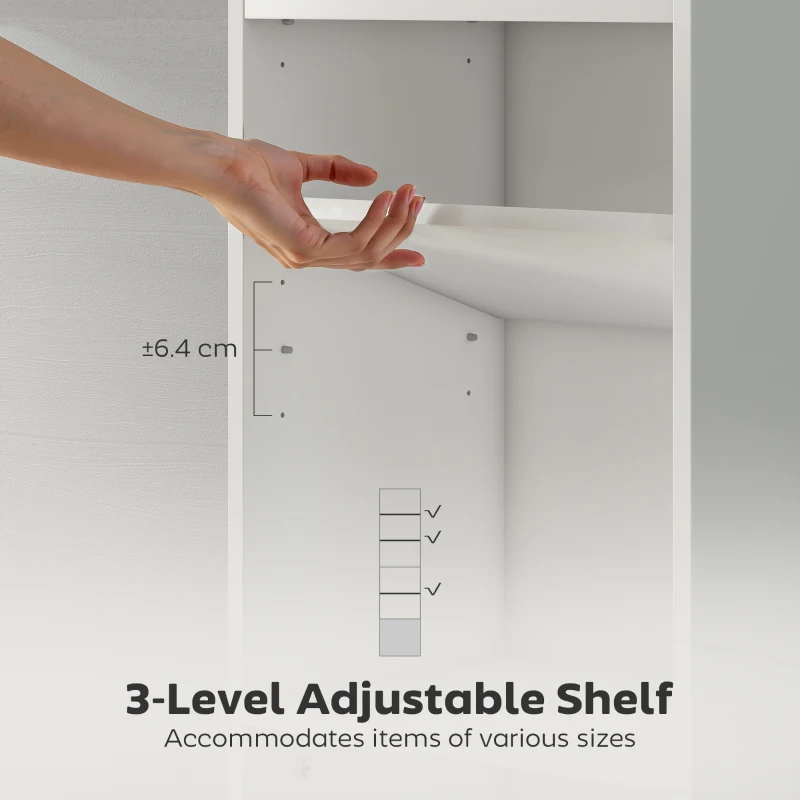 HOMCOM 6-Tier 156 cm Tall Bookcase - White