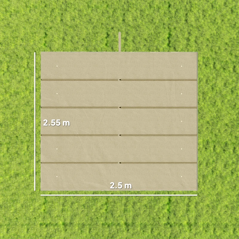 Outsunny Retractable Pergola Cover, 2.55 x 2.5 m Replacement Canopy Fabric for 3 x 3 m Frame, Roof Top Only, Beige