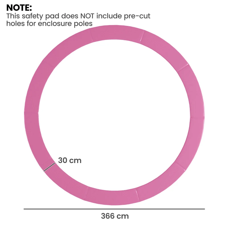 SPORTNOW 12FT Trampoline Spring Cover, Plastic Trampoline Pad Replacement with Elastic Cord, Waterproof, UV Resistant and Tear-Resistant, No Holes for Pole, Pink