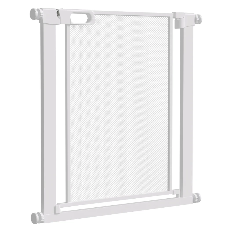 PawHut Pet Safety Gate, for Doorways, Staircases, Hallways, with 75-82cm Adjustable Width - White