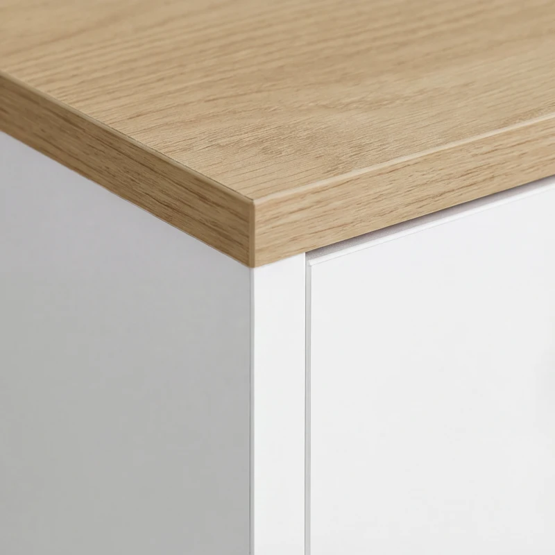 HOMCOM Zapatero para 32 Pares con 4 Cajones Abatibles y Estantes Regulables 80x23,5x157 cm Blanco