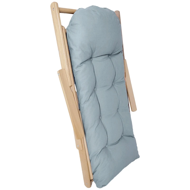 HOMCOM Akzentsessel, Relaxsessel, verstellbare Rückenlehne, Buchenholzrahmen, bis 120 kg, Hellgrau